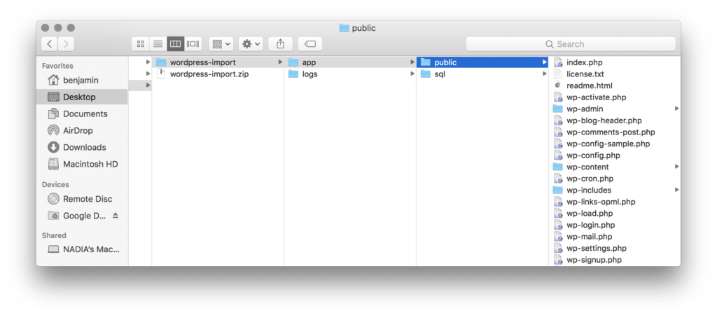 Local site App folder